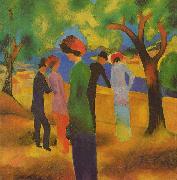 August Macke Lady in a Green Jacket oil painting reproduction